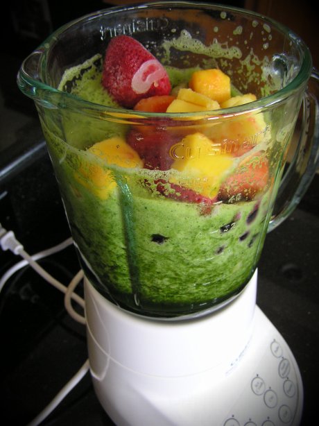 fruit in blender