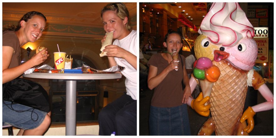 dinner and ice cream