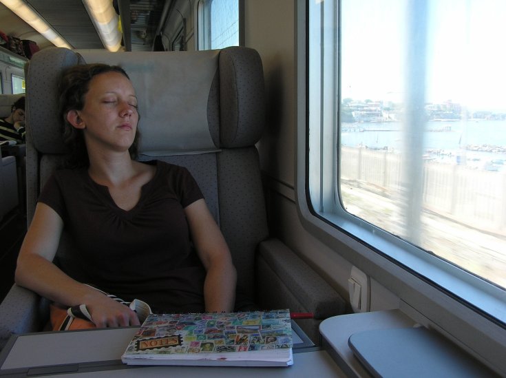 Sleeping while the gorgeous scenery rushes by