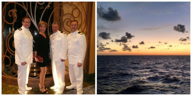 ship's officers and sunset